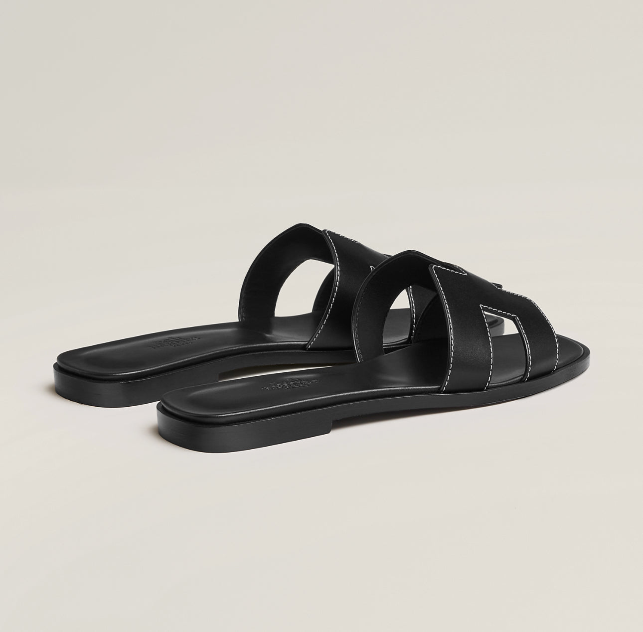 Hermès Oran Sandal -Black Leather