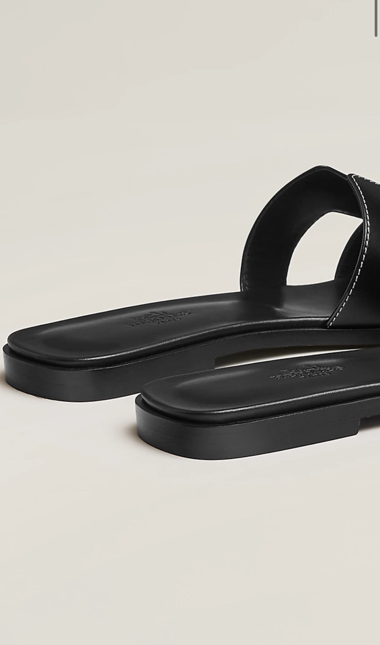 Hermès Oran Sandal -Black Leather