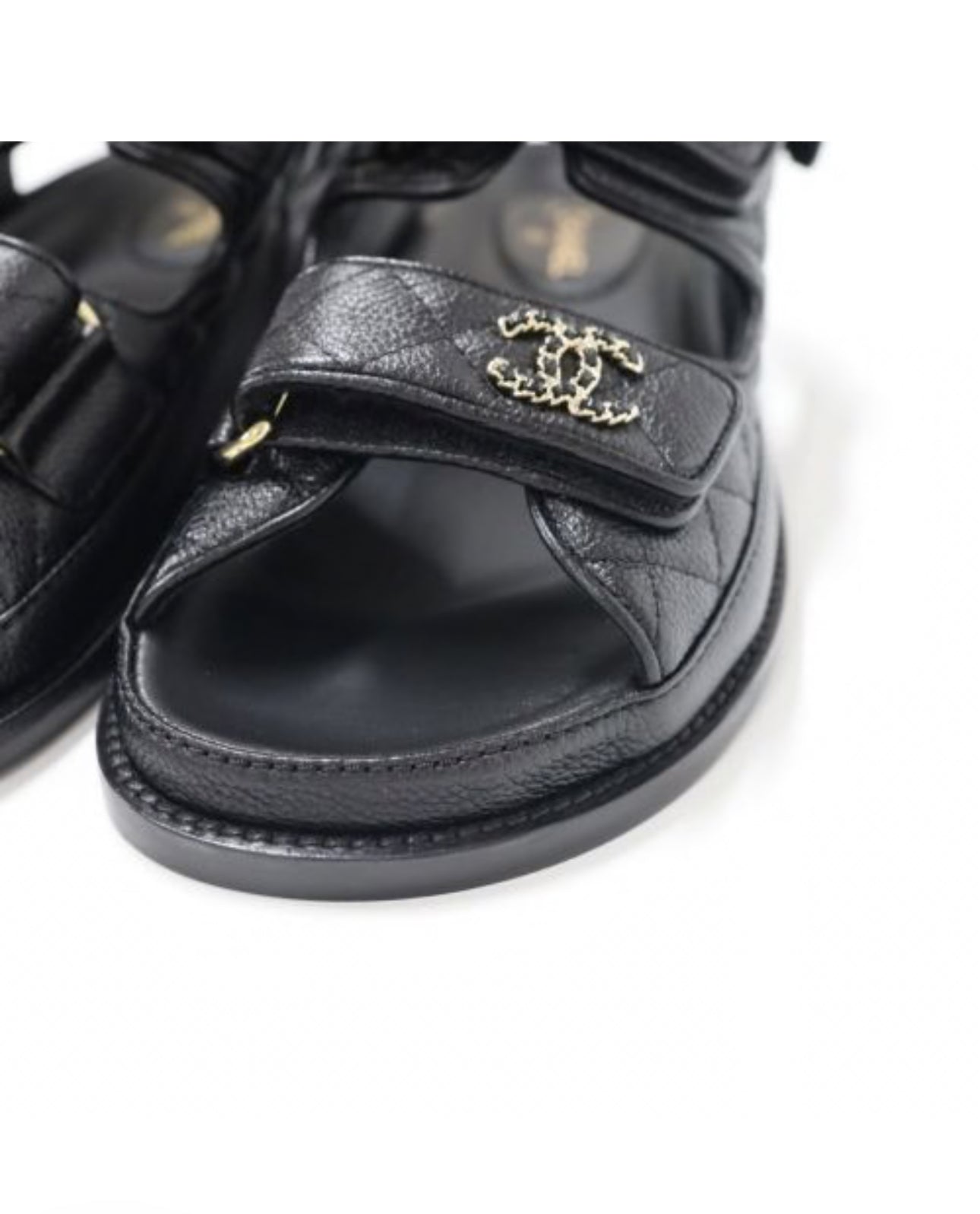 CHANEL DAD SANDALS CAVIAR BLACK